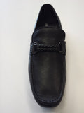 Designer Mario Samello men's black grainy leather loafer shoes style # 1337-W37-1